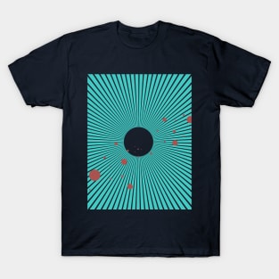 Geometric black hole line art design T-Shirt